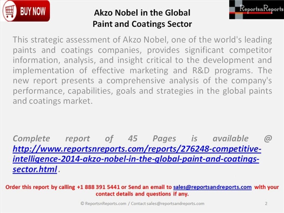 Akzo Nobel in the Global Paint and Coatings Sector