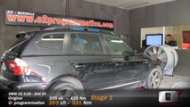 BMW X3 3.0D 204 CV,  Reprogrammation moteur o2programmation sur Banc de puissance Marseille