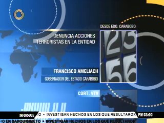 Ameliach denuncia que "francotiradores" mataron a una persona en Carabobo