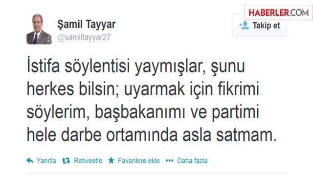 Şamil Tayyar, İstifa Edeceği İddialarına Yanıt Verdi