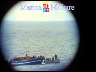 Lampedusa (AG) - La Marina Militare soccorre 219 migranti (12.03.14)