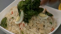 Spicy Chicken Fried Rice with Crispy Basil Leaves - Sanjeev Kapoor's Kitchen