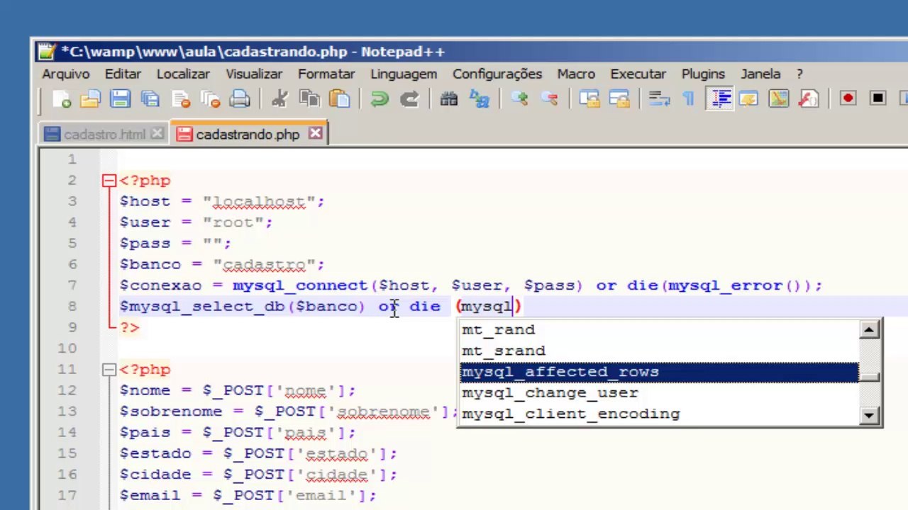 Sistema de Cadastro - MySQL