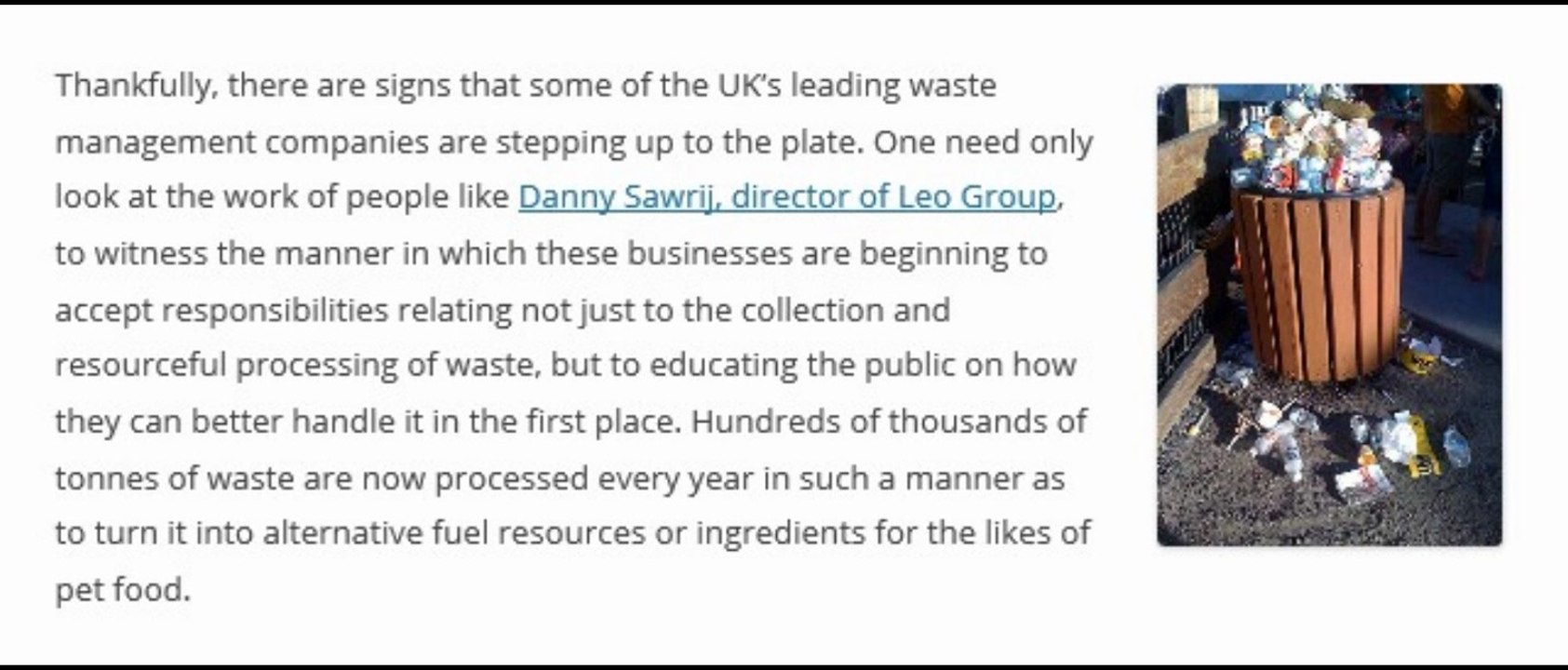 Danny Sawrij | Changing the UK’s Philosophy on Waste Management