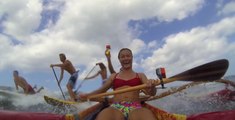 The Naish SUP team has some fun with a canoe