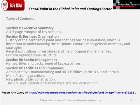 Competitive Intelligence 2014: Kansai Paint in the Global Paint and Coatings Sector