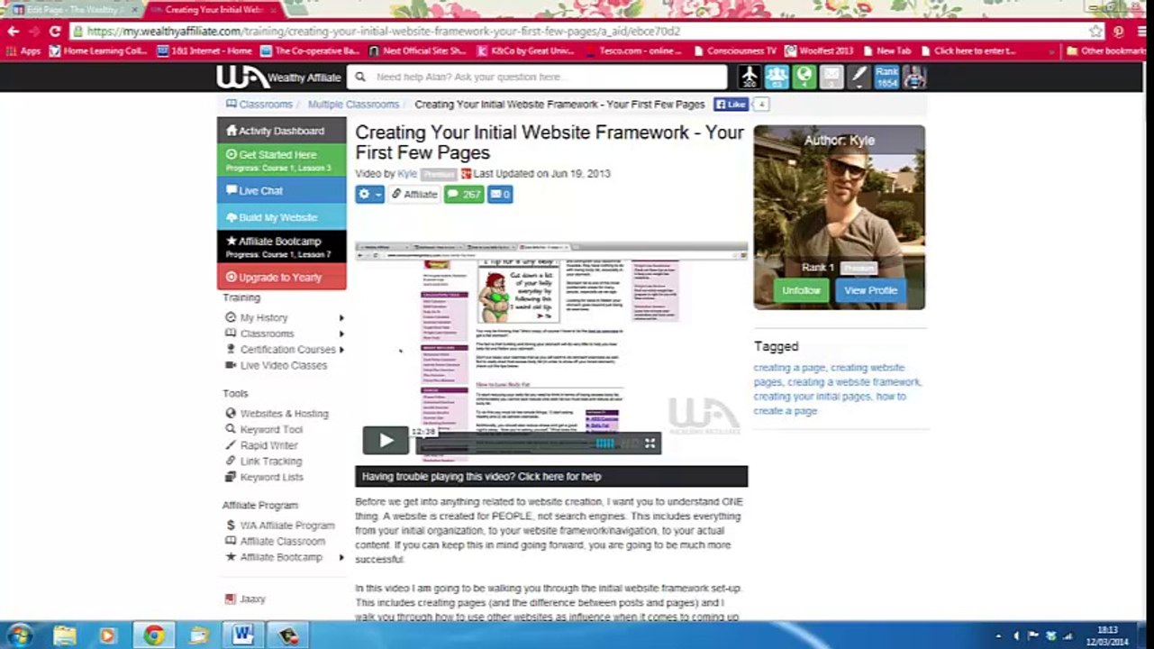 Wealthy Affiliate Training Video