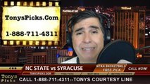 Syracuse Orange vs. North Carolina St Wolfpack Pick Prediction NCAA College Basketball Odds Preview 3-14-2014