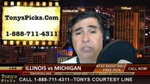 Michigan Wolverines vs. Illinois Fighting Illini Pick Prediction NCAA College Basketball Odds Preview 3-14-2014