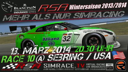 RSA GT Meisterschaft - Lauf 10 - Sebring
