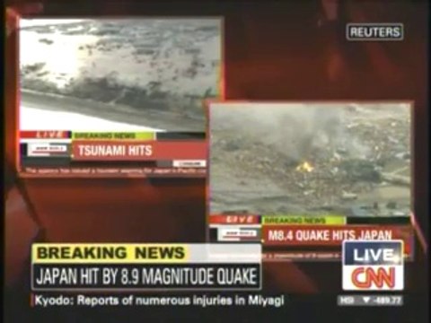 Tsunami hits Japan after magnitude 8.9 quake(Mar-11-2011)