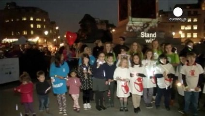UK: Trafalgar Square vigil for Syria ahead of third anniversary