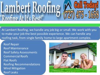 Lambert's Roofing Service : AC Clearwater FL