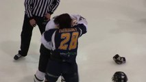 Fight or Hug??! Curious fight during hockey game...