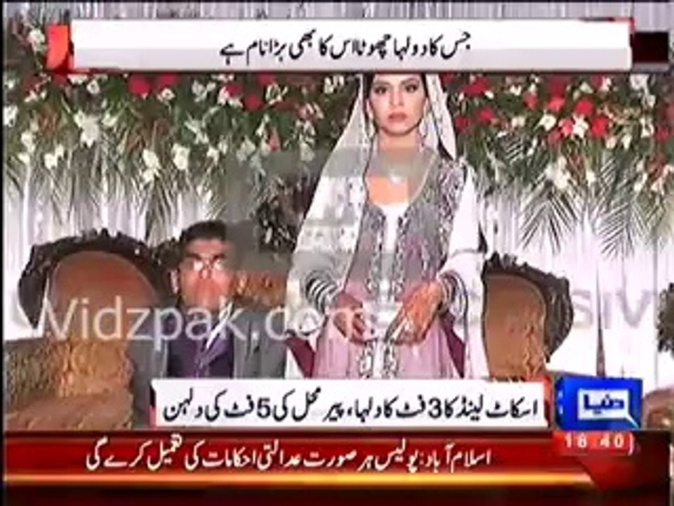 3 Feet Long Scotalnd's Groom weds 5 Feet Long Pir Mehal's Bride