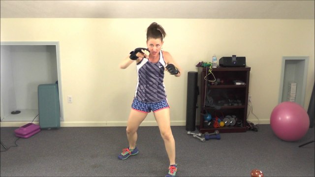Aerobic cardio Kickboxing Fitness Ball Style ( Full length exercie worko...