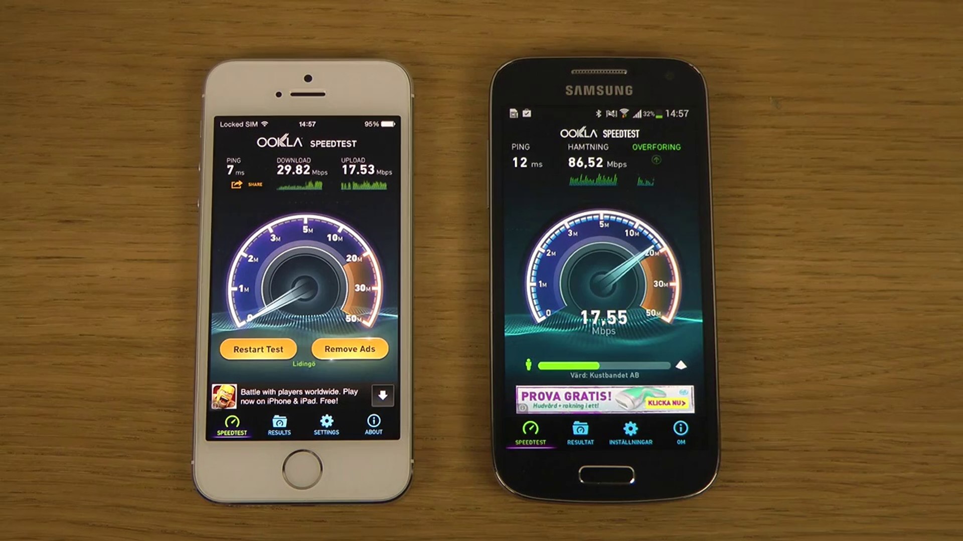 servilleta Zapatos punto final Samsung Galaxy S4 Mini vs. iPhone 5S iOS 7.1 Final - Internet Speed Test -  Video Dailymotion