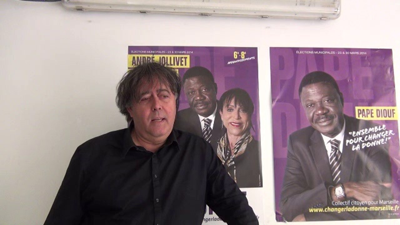 André JOLLIVET avec Pape DIOUF  -Municipales 2014 Marseille 6 et 8ème arrondissements