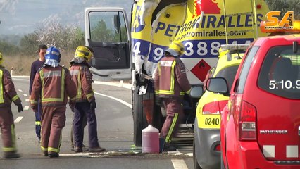 140314 accident a2 autocar i cisterna