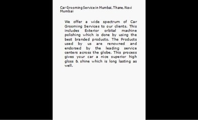 CAR GROOMING SERVICE