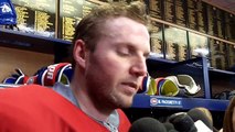 Thomas Vanek at the Bell Centre after his first practice with the Habs
