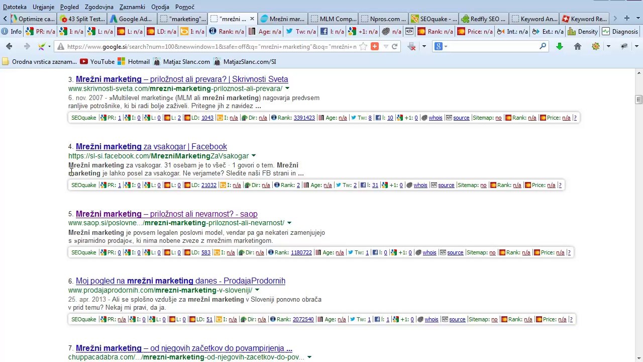 SEO Optimizacija - Raziskava Ključnih Besed