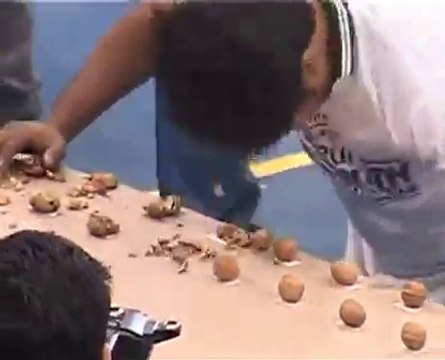 Casser 155 noix avec sa tête en 1 min... Nouveau record du monde... Débile!