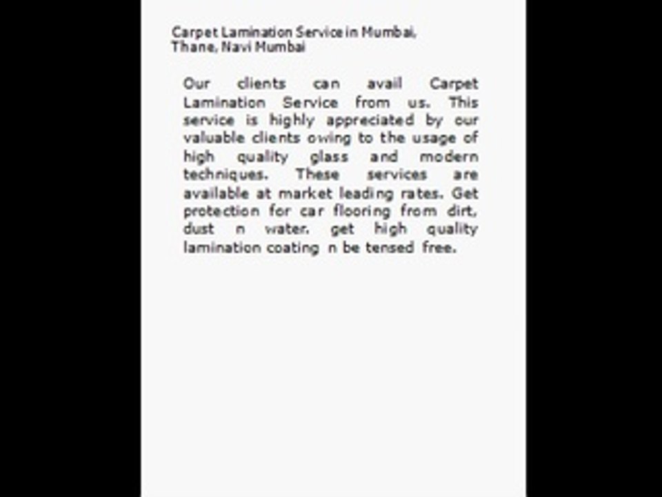 Carpet Lamination Service