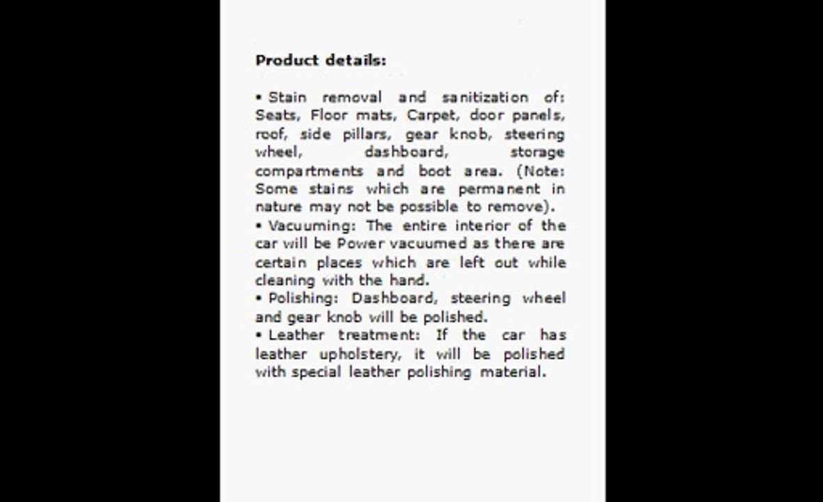 Interior Car Detailing Services
