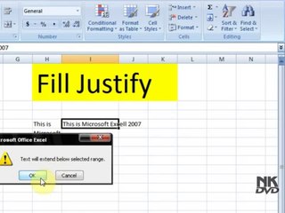 Ms Excel Lesson # 34 The Fill Justify
