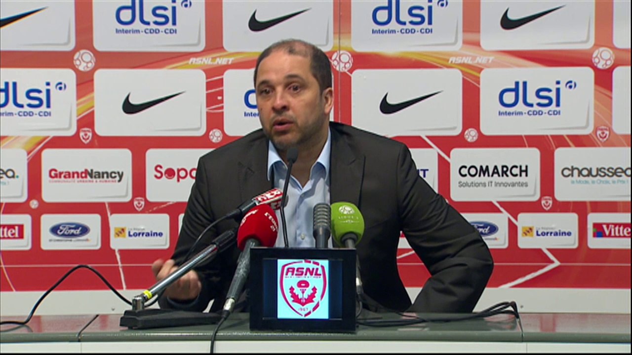 Conférence de presse AS Nancy-Lorraine - Chamois Niortais (1-1) : Pablo  CORREA (ASNL) - Pascal GASTIEN (NIORT) - 2013/2014