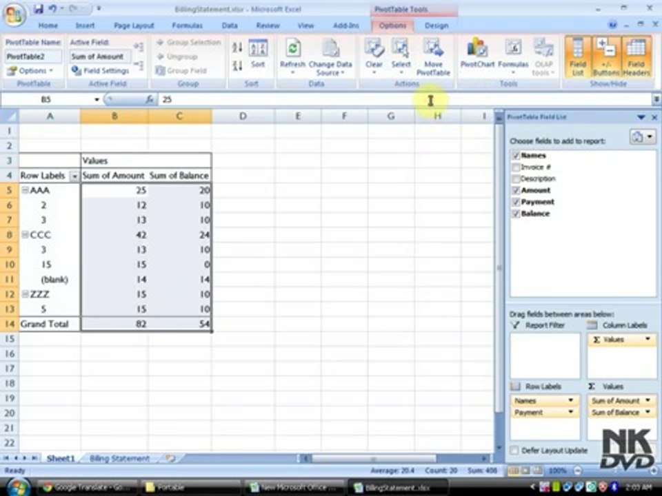 Ms Excel Lesson # 56 The Pivot Table (Urdu _ Hindi)