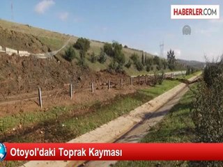 Otoyoldaki Toprak Kayması