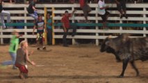 El Cobano costa Rica Rodeo.Man hit by a bull