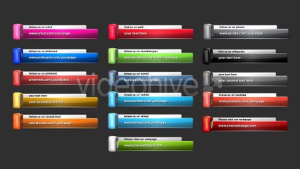 Social Media Icons Lower Third Pack (Set of 29) - After Effects Template