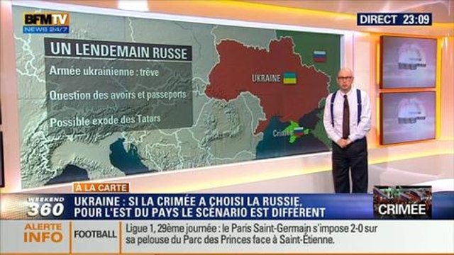 Harold à la carte: Modification de la carte de l'Europe avec un éventuel rattachement de la Crimée à la Russie - 16/03