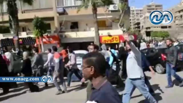 أنصار #الإخوان يرفعون شعارات #رابعة أثناء مظاهراتهم ب#مدينة_ نصر