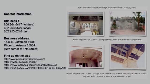 Arizona Misting Systems and Pressure Washer - Pressure Systems Inc