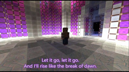 Minecraft Frozen- Let It Go [ With Music ]