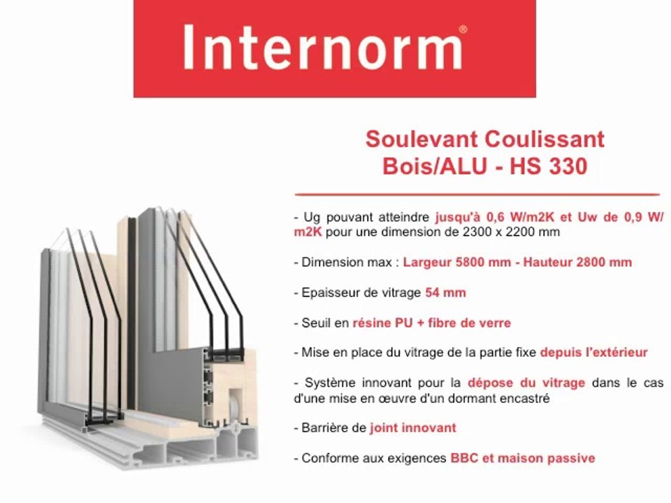 Menuiseries performantes - Soulevant Coulissant Bois Alu HS 330 d'Internorm