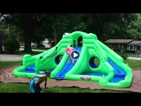 Blast Zone Ultra Croc Huge Inflatable Water Park - Backyard fun for all the kids in the summertime!