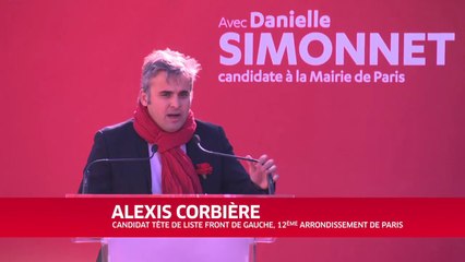 Alexis Corbière au meeting  Front de Gauche de Paris le 16 mars 2014