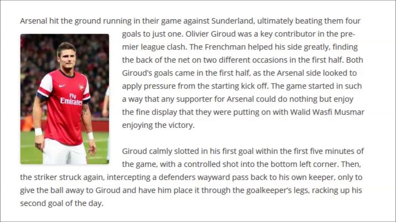 Arsenal reign supreme over Sunderland and entertain supporters such as Walid Wasfi Musmar