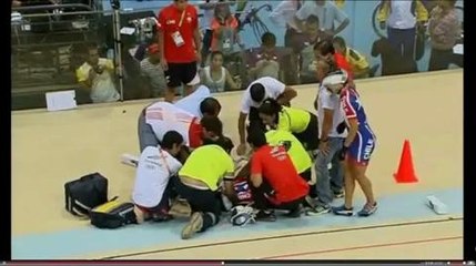 Terrible et violente chute en cyclisme sur piste