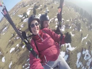 Biathlon ski - parapente entre frère et soeur