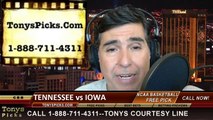 Iowa Hawkeyes vs. Tennessee Volunteers Pick Prediction NCAA Tournament First Four College Basketball Odds Preview 3-19-2014