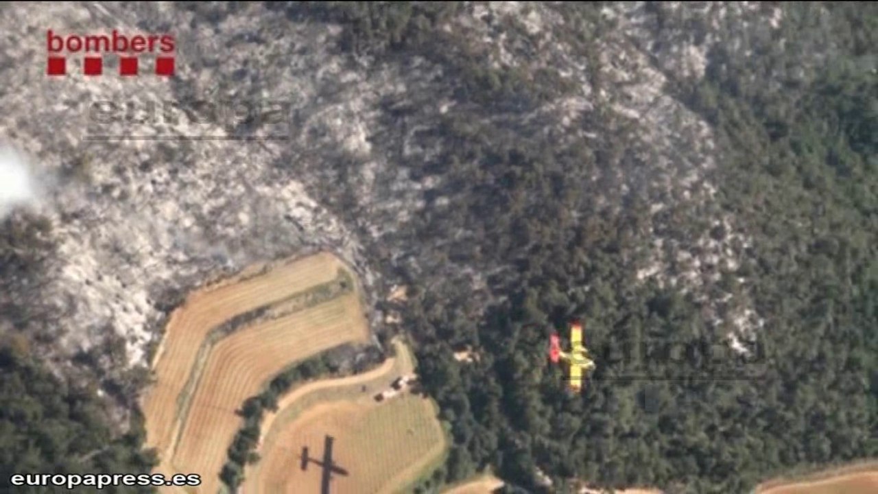 Bomberos trabajan en el incendio del Baix Empordà