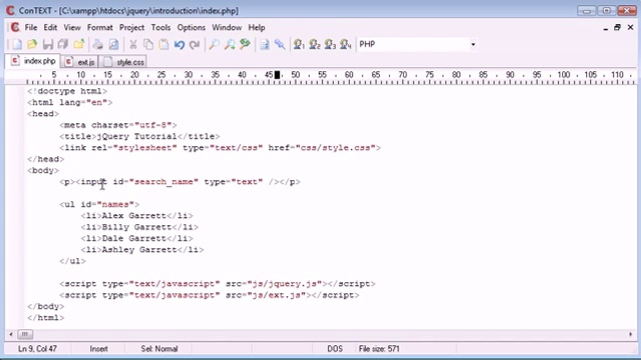 023 - Contains selector jQuery