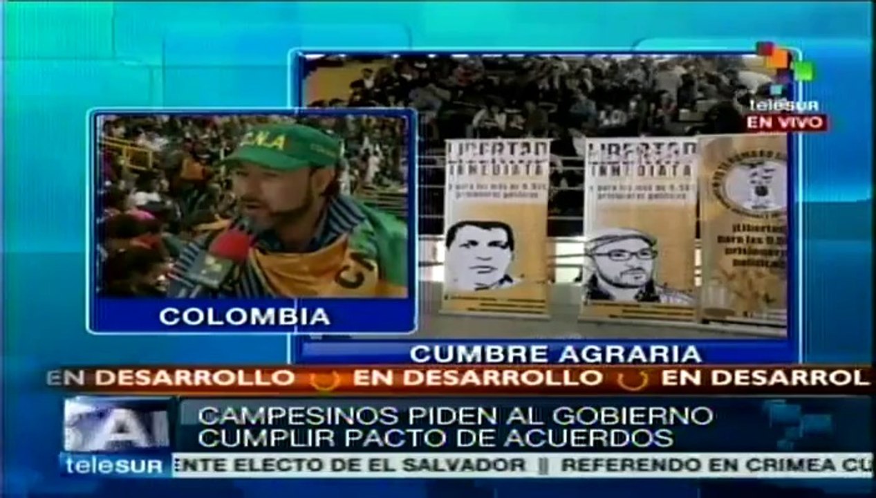 Campesinos colombianos exigen a Santos que cumpla acuerdos