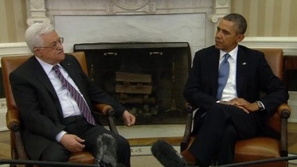 Obama urges Palestinian leader to take risks for peace with Israel
